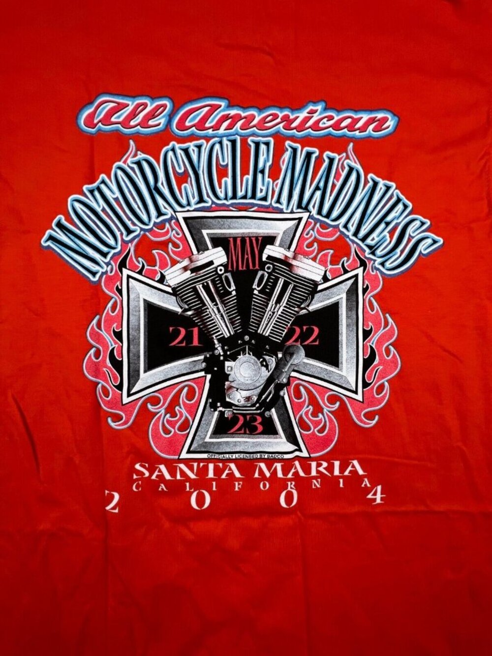 All American Motorcycle Madness Shirt 2004 Santa Maria CA Size Large NWOT